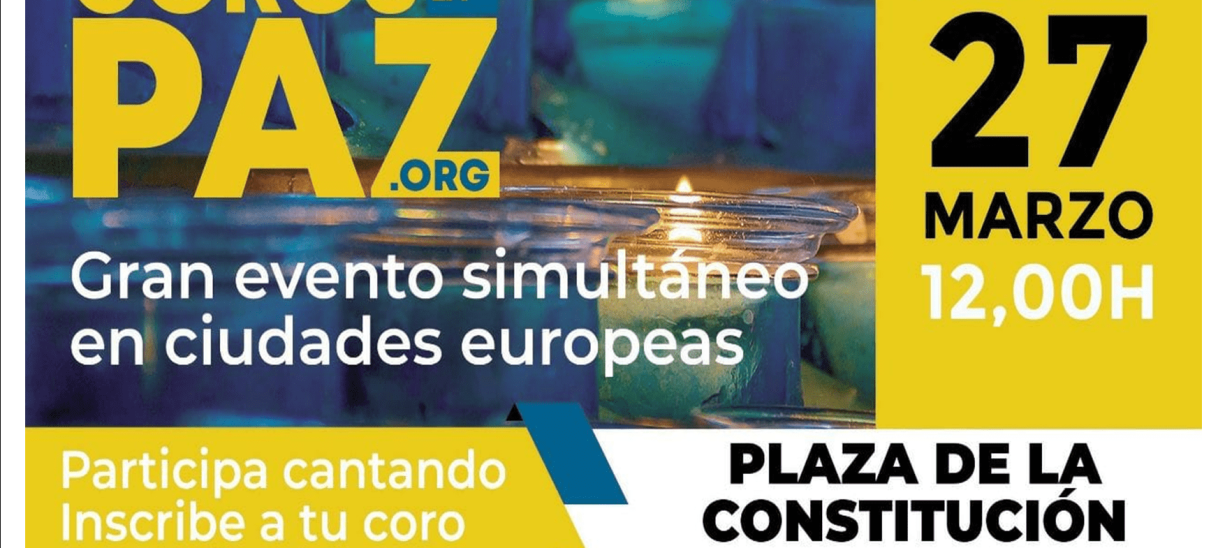 San Lorenzo de El Escorial se une al llamamiento de Coros por la Paz, evento simultáneo en distintas ciudades europeas de rechazo a la guerra a través del canto